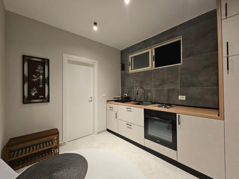 Kitchen or kitchenette, oven, stove