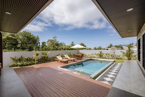 Patio, Natural landscape, Pool view, Swimming pool, sunbed