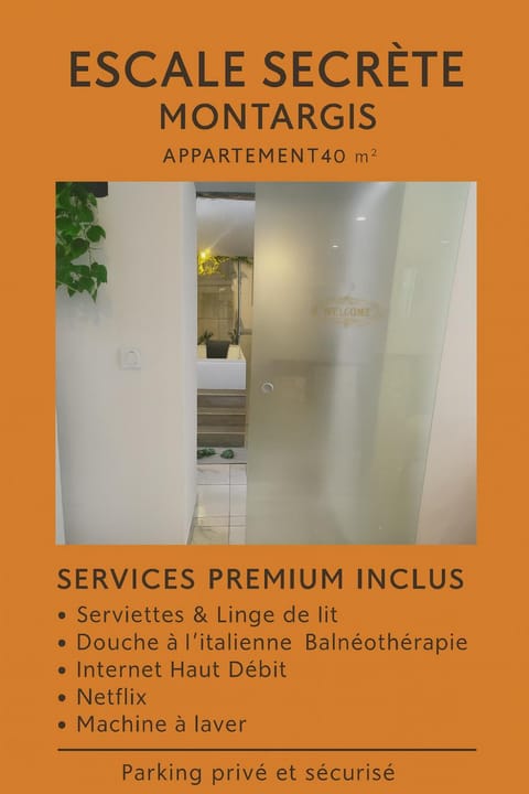 Escale secrète Montargis Jacuzzi Terrasse Parking gratuit Apartment in Centre-Val de Loire