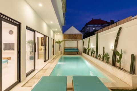 Night, Pool view, Swimming pool