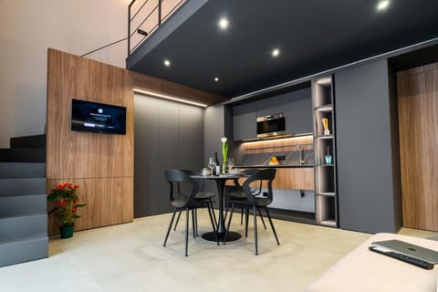 Kitchen or kitchenette, Living room, Dining area
