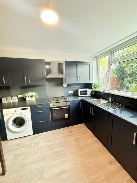 Kitchen or kitchenette, oven, stove, toaster