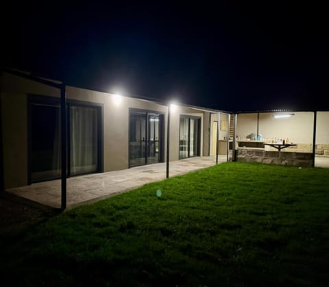 Property building, Patio, Night, Garden, Garden view