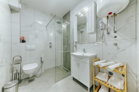 Shower, Toilet, Bathroom, Bath, bidet, towels