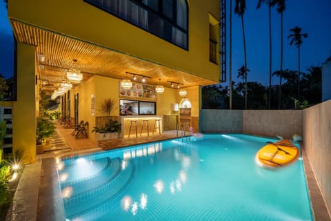 Night, Evening entertainment, Pool view, Swimming pool