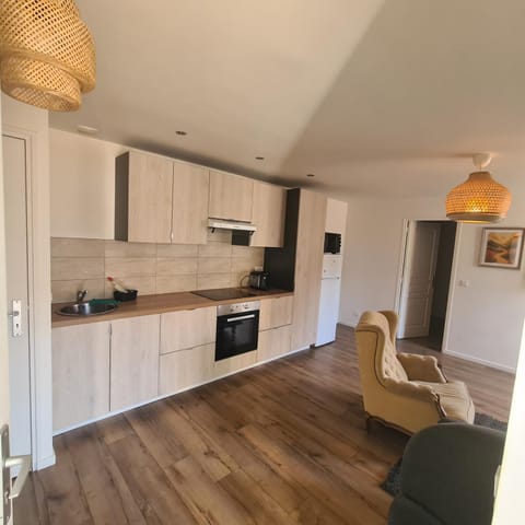 Kitchen or kitchenette, oven, stove