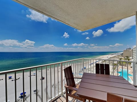 Balcony/Terrace, Seating area, Beach, Sea view, Swimming pool
