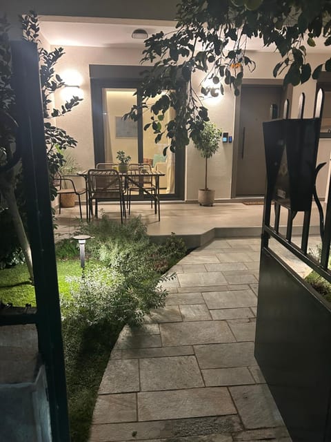 Property building, Facade/entrance, Night, Neighbourhood, Garden