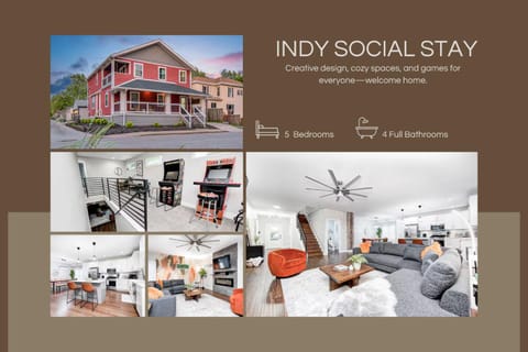 Indy Getaway - 5BR - Sleeps 16 - Arcade games - Perfect for families and groups House in Indianapolis