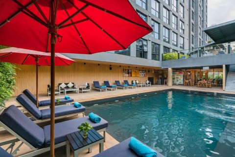 Property building, Pool view, sunbed