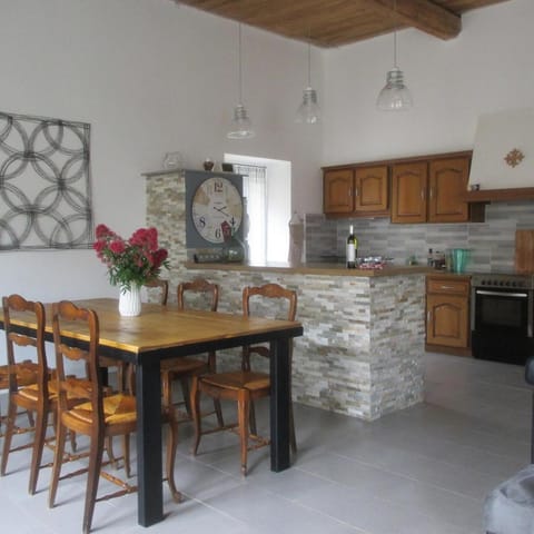 Kitchen or kitchenette, dishwasher, oven, stove