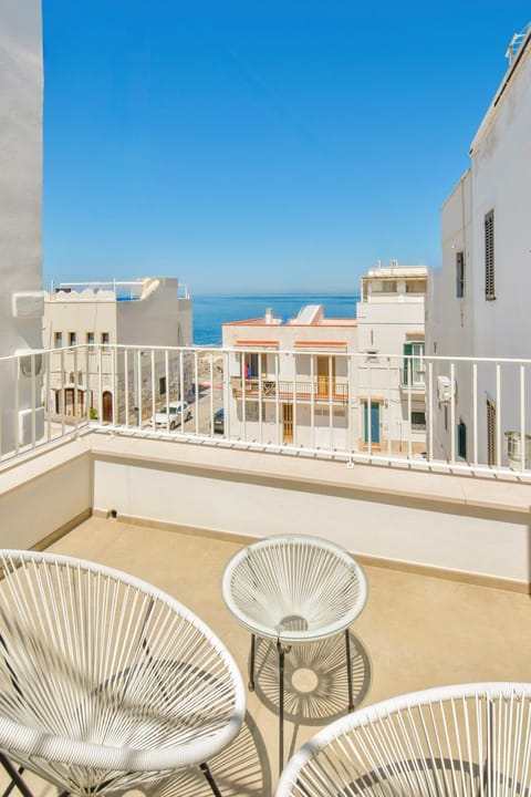 Property building, Patio, Day, View (from property/room), Balcony/Terrace, Living room, Sea view