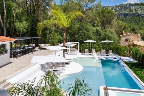 Property building, Living room, Swimming pool