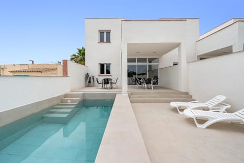 Property building, Living room, Swimming pool
