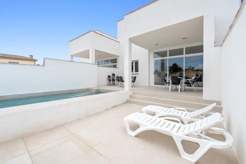 Property building, Living room, Swimming pool