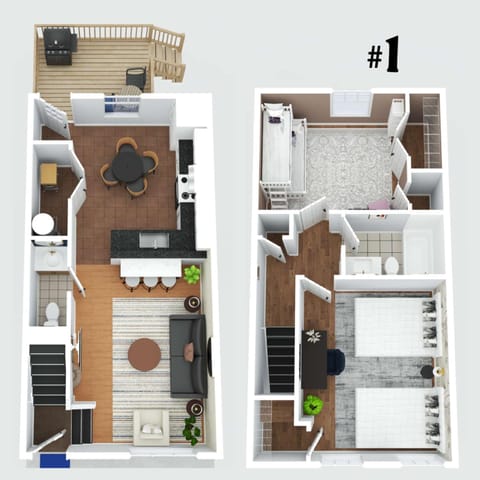 2 BR 1 & half Bath Retreat, Sleeps 7, only 3 Miles to Ark! Apartment in Williamstown