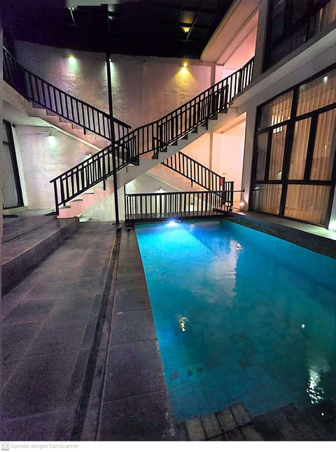 Night, Pool view, Swimming pool
