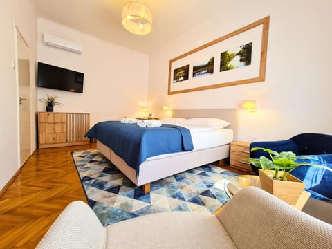 Bed, TV and multimedia, Photo of the whole room, Seating area, Bedroom, air conditioner