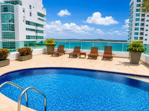 Property building, Day, View (from property/room), Pool view, Sea view, Swimming pool, sunbed