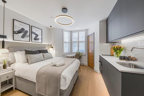 Bed, Kitchen or kitchenette, Photo of the whole room, Seating area, Bedroom, internet