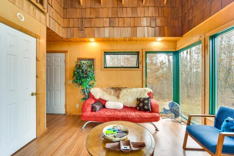 1 Mi to South Twin Lake Cabin with Deck in Trego! Cabin in Wisconsin