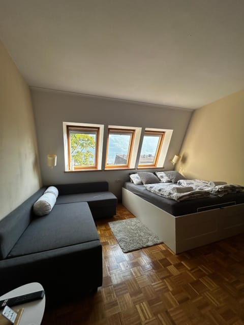 Bed, Living room, Photo of the whole room, Seating area, Bedroom