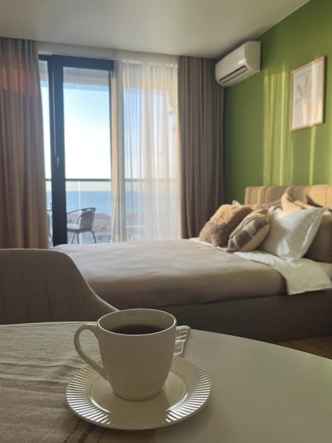 Bed, Photo of the whole room, Bedroom, Sea view, air conditioner