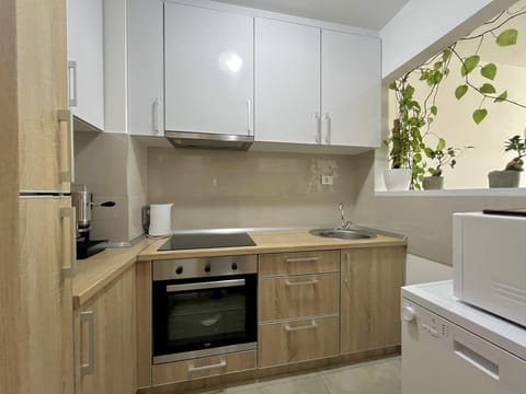 Kitchen or kitchenette, oven, stove