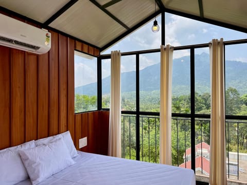 Bed, Natural landscape, Mountain view