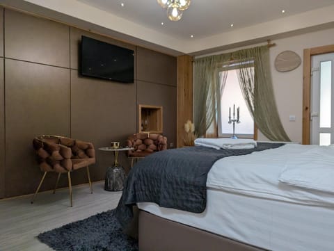 Bed, TV and multimedia, Living room, Photo of the whole room, Seating area, Bedroom