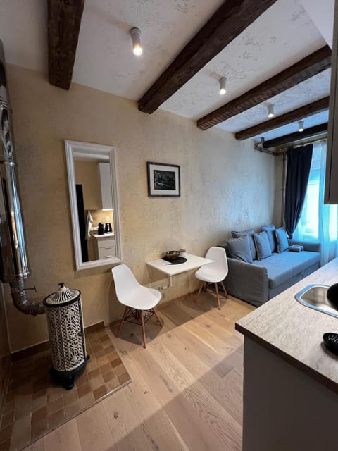 Kitchen or kitchenette, Living room, Seating area, Dining area, Bedroom