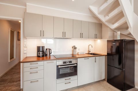 Kitchen or kitchenette, dishwasher, oven