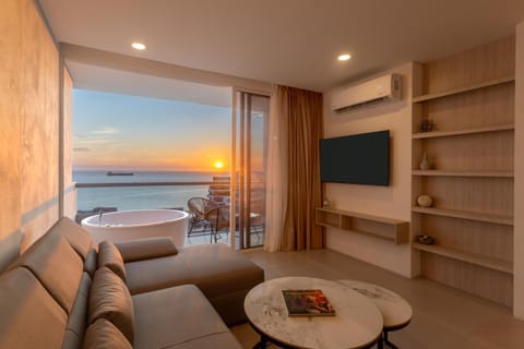 Living room, Seating area, Sea view