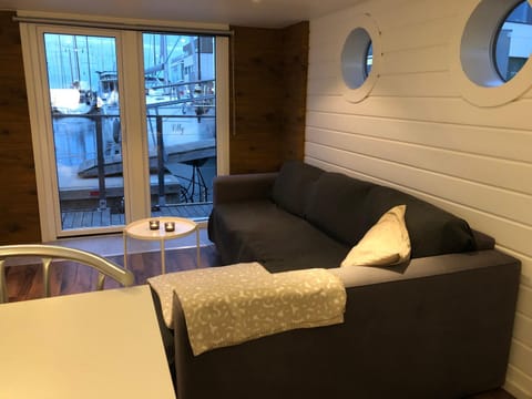 House boat in Karlskrona city center Docked boat in Kalmar County, Sweden