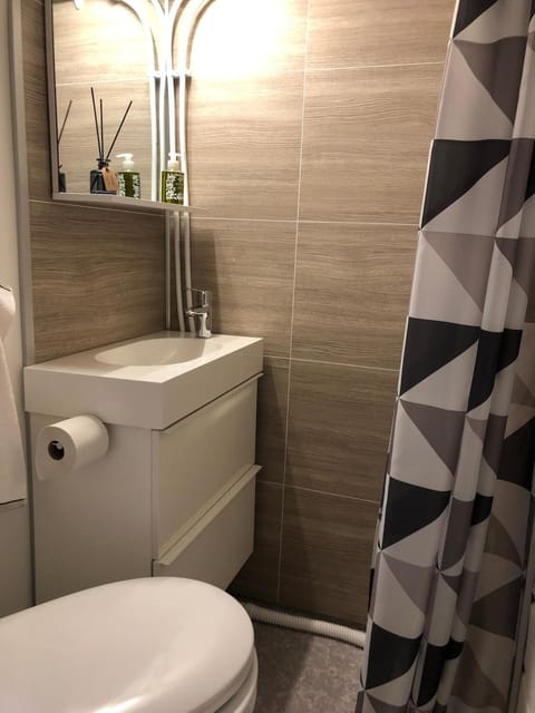 House boat in Karlskrona city center Docked boat in Kalmar County, Sweden