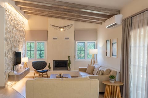 Living room, Garden view, fireplace