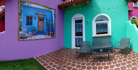 Property building, Patio, Day, Living room, Seating area