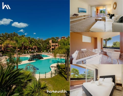 Patio, Communal lounge/ TV room, Bed, Day, Living room, Photo of the whole room, Seating area, Bedroom, Pool view, Swimming pool, towels
