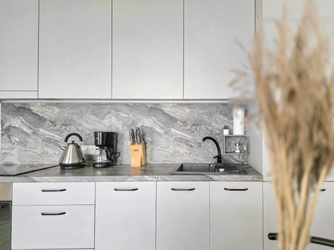 Coffee/tea facilities, Kitchen or kitchenette, stove