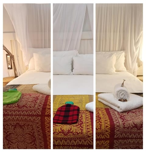 Bed, Bedroom, towels