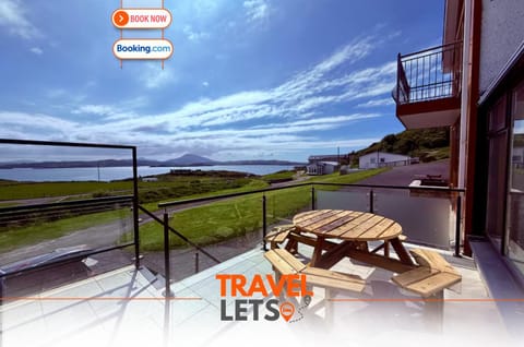 Patio, Nearby landmark, Day, Natural landscape, View (from property/room), Balcony/Terrace, Dining area, Text overlay, Lake view, River view, Sea view