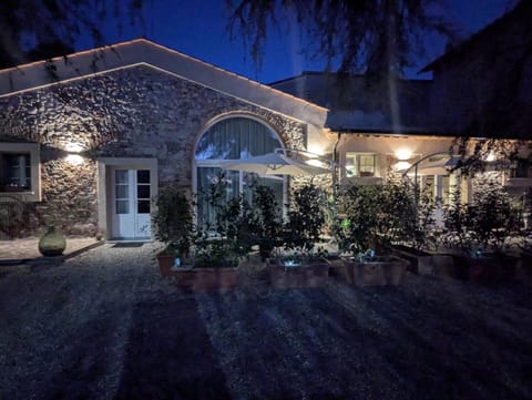 Property building, Night, Garden