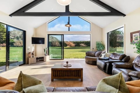 Living room, Seating area, Garden view