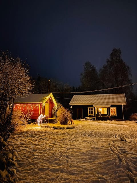 Property building, Night, Winter