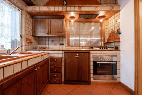 Kitchen or kitchenette, dishwasher, oven, stove