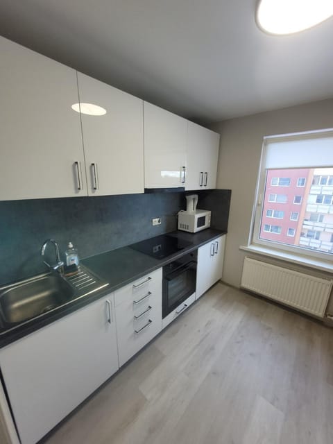 Kitchen or kitchenette, oven