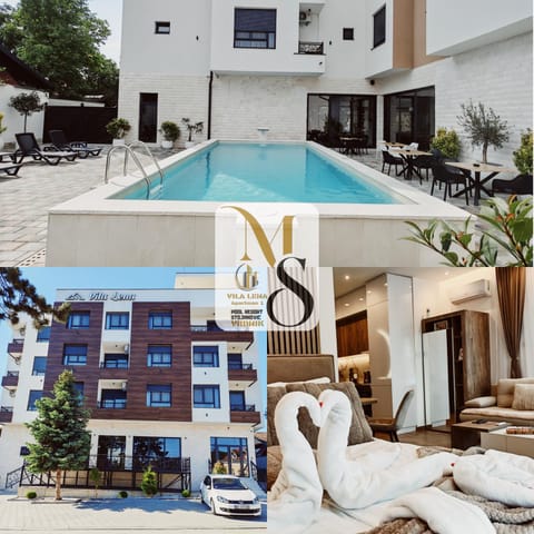 Property building, Bed, Bedroom, Swimming pool