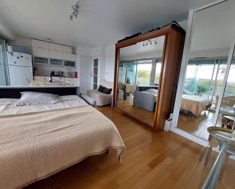 Bed, Kitchen or kitchenette, wardrobe