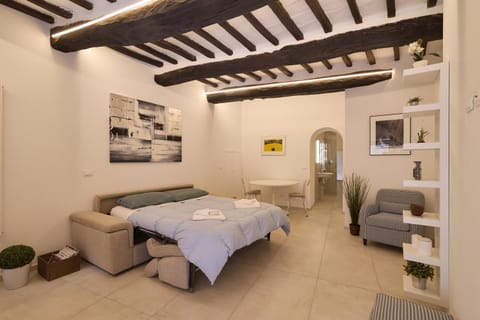 Bed, TV and multimedia, Living room, Photo of the whole room, Seating area, Bedroom, towels