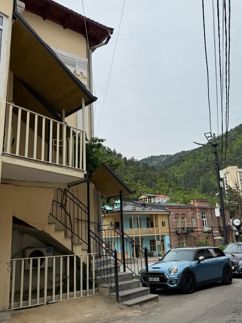 Natural landscape, Mountain view, Street view, Parking
